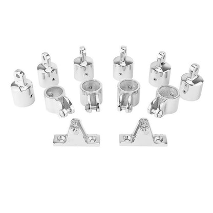 12 PCS Universal 3-Bow Bimini Top Stainless Steel 316 Marine Hardware Set Deck