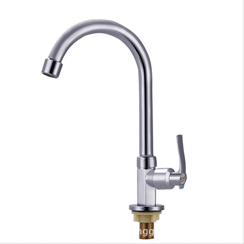 Mayitr Stainless Steel 360 Degree Swivel Water Tap Single Hole Kitchen Cold Basin Sink Tap Faucet For Household Hardware