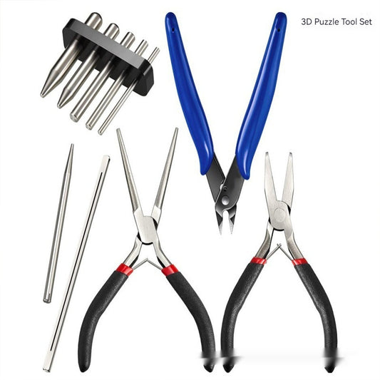 10-piece Hardware Stainless Steel Round Solid Rod 3D Three-dimensional Assembly Model Tool Pliers