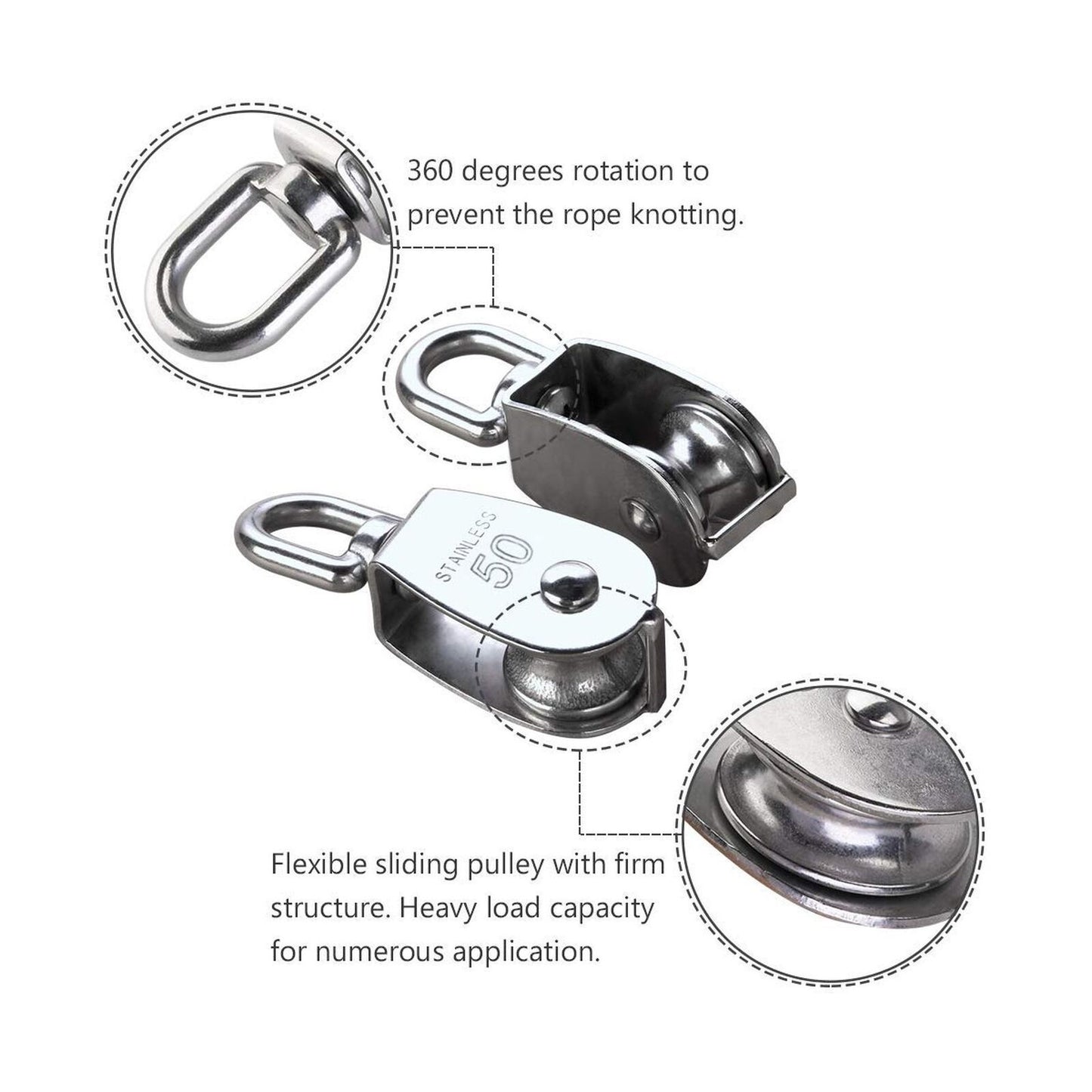 Stainless Steel Pulley Marine Mechanical Hardware Lifting